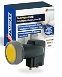 SCHWAIGER Twin LNB digital Sun Protect I Low Noise Blockconverter für 2 Teilnehmer I extrem wetterfest & geeignet für Multifeedanlagen I SAT-Zubehör für störungsfreien Empfang I anthrazit
