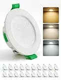 HOMEOW 20er Set LED Einbaustrahler 230V 55mm – 68mm Lochmaß, 4W LED Spot Warmweiß Neutralweiß Kaltweiß, Einbauleuchten Deckenspot Einbau Ultra Flach IP44 für Bad