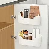 Figarge Küchenschranktür-Aufbewahrungsbox, Wandmontierte Aufbewahrungsbox für Schränke/Badeschränke/Studienschränke, 2 Stück küchenschrank organizer Weiß