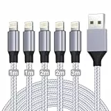 GEJIN iPhone Ladekabel, Apple MFi Zertifiziert Datenkabel für iPhone 13 Kabel(5Pack-0.9/0.9/2/2/3m) USB A auf Lightning Kabel Kompatibel mit iPhone 13 12 11 Pro XS Max XR X 8 Plus 7 Plus 6 Plus 5s SE
