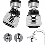 2 Stück Wasserhahn Aufsatz Küche, 360° Wasserhahn Strahlregler Aufsatz, 2 Modi Wasserhahn Luftsprudler mit Adaptern, Wasserhähne Siebfür (Silber)