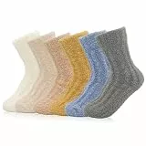 colornival 6 Paar Damen Plüschsocken - Weiche und Bequeme Schlafsocken, Warme Flauschige Wintersocken für Zuhause