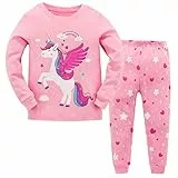 Garsumiss Mädchen Schlafanzug Giraffe Baumwolle Kinder Langarm Pyjama 98 104 110 116 122 128 134 140 146,Pattern3,10 Jahre
