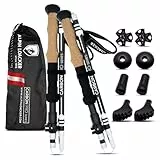 ALPIN LOACKER Wanderstöcke faltbar Carbon mit Korkgriff I Nordic Walking Stöcke Damen I Leichte Faltbare Trekkingstöcke Teleskop für Bergsport, 115-135 cm