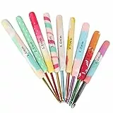 Coopay Warme Häkelnadeln für Arthritische Hände, Handgefertigtes Ergonomische Metall Häkelnadel Set, Hübsche Häkelnadel mit Lang Weicher Polymerton Griff, 2,0-6,0 mm Häkelnadelset Gergeschenk