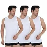 UNDEREA 3er Pack Unterhemd Herren 100% Baumwolle Tank Top Ärmellos mit Rundhals (DE/NL/SE/PL, Alphanumerisch, XL, Regular, Regular, Weiß)