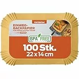 PORTENTUM Backpapier für Heißluftfritteuse mit Doppelkammer, 100 Stück 22x14cm Rechteckig Airfryer Papier Liners kompatibel mit Ninja Dual/Double Stack, und Anderen Dual Zone Air Fryer