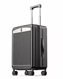 MGOB Handgepäck Koffer 55x40x20cm leicht, handgepäck Trolleys PC Hartschalen Koffer mit TSA-Schloss und 4 Silent Spinner für Geschäftsreisen, Schwarz