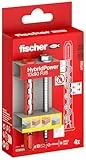 fischer HybridPower 10 x 90 FUS, Dübel für höchste Tragfähigkeit und Sicherheit, einfache Montage ohne Setzwerkzeug, universell für Loch- und Vollbaustoffe, Mauerwerk, Beton, sicher auch im Brandfall
