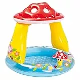 INTEX 'Mushroom' Aufblasbares Planschbecken für Kinder von 1-3 Jahren 102x89 cm Pilz-Welt Kinderpool mit Sonnenschutz, 45 l Füllvolumen (57135NP)