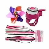 LIOOBO 3 STÜCKE Kinderfahrrad Zubehör Set mit Klingel Lenkerbänder und Windrad Fahrrad Griffe Streamer Deko für Mädchen und Jungen Geeignet für Fahrrad und Roller