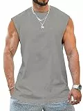 Tank Top Herren Ärmelloser Muskelshirt Workout Sport Fitness T Shirts Männer Gym Tops Trägershirts Tee Top für Men Grau L