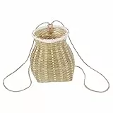 Lurrose Handgewebter Bambuskorb Kleiner Bambus Tornister Kinderrucksack Für Selbstgemacht Und Rollenspiele Naturbambus Kompakt Und Robust