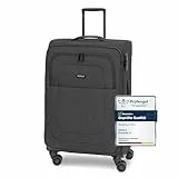 REDOLZ MEDIUM Weichschalen Koffer für Männer & Frauen | Leichter Trolley 67 cm mit 4 Doppelrollen & TSA-Schloss | mit Dehnfalte erweiterbar (Essentials 12)