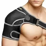 BraceUP Schulterbandage – Verstellbare Schulterstütze mit Tasche für Eisbeutel, Schulter Bandage für Frauen & Herren, komfortable Schulterbandage für Alltag & Sport