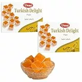 2 × 350g Premium-Qualität Turkish Delight, Klassisches Lokum – Ohne Palmöl & Glukosesirup –Türkische Süssigkeiten, Traditionelle Süßigkeit aus der Türkei (2 Stück, Klassisches Delight)