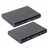 Vicloon Kartenetui Kreditkarten, 2 Stück RFID Blocking Kreditkartenhülle Kreditkarten aus Aluminium, Visitenkarten Etuis 6 Fächer, RFID & NFC Schutz Kreditkartenetui für Damen, Herren - Schwarz