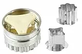 Zenker PATISSERIE Ausstechförmchen für Plätzchen und Kekse, Motiv-Ausstecher für Linzer-Plätzchen, Menge: 1 x Ausstecher-Set, 4 Teile, Silber