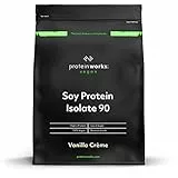Protein Works Soja Protein 90 Isolat | Vanillecreme | 100% Vegan, aus nachhaltigen Anbau | Fettarm, ohne Zuckerzusatz | Glutenfrei | 1kg