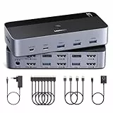 UGREEN HDMI KVM Switch 2 PC 2 Monitore 4K60Hz Tastatur und Desktop-Controller Umschaltung 4 USB 3.0 Ports Kompatibel mit Windows/Linux/MacOS usw.