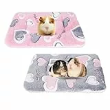 Gukasxi 2 Stück Plüschbett für Kleine Tiere, Kleintierbett Kleintier Plüschbett Winter Warm Flauschige Bettmatte für Meerschweinchen, Hamster, Kätzchen