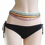 Surakey Sommer Schmuck Taille Perlen Körperkette Bunte Waist Beads Bauch Perle Körper Schmuck afrikanische Elastische Taille Kette Bauchkette Bikini Schmuck für Damen Mädchen