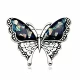 Danshinbow Kleidung Crystal Hollow Out Schmetterling Brosche Strass Party Kleid Brosche Elegante Kragen Pins Zubehör für Frauen (Schwarz)