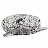 Knixmax Schnürsenkel Flach 9mm Breit Ersatz Schuhbänder Reißfes für Sneaker, Sportschuhe, Laufschuhe, Turnschuhe Grau 140cm