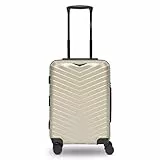 REDOLZ Ultra-leicht Hartschalen Kabinen-Koffer | Kleiner Cabin-Trolley Shiny Oberfläche 37 x 24 x 55 cm | mit Dehnfalte 3 cm erweiterbar nur 2,8 kg | 4 Doppelrollen & TSA-Schloss (Essentials 18)