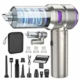 Fwiull Handstaubsauger, 4-in-1 Handstaubsauger Akku Kabellos,18000Pa Auto staubsauger Stark mit Bürstenloser Motor,3-Gang Mini Staubsauger für Büro Genutzt, Haus, Küche, Tierhaare,PC Reinigungsset