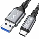 RAVIAD USB C Kabel 1M, Ladekabel USB C auf USB 3.2 Gen 2 Kabel 10Gbps Datenübertragung, Schnellladekabel USB C Kompatibel für iPhone 17 16 15 Air Pro Max, PS5, Galaxy S25 S24