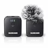 SONICAKE Lavalier Mikrofon Wireless 2,4 GHz 50m Reichweite für iPhone/Android/DSLR Kamera/Camcorder Hochpassfilter für Live Streaming Vlog Interview Aufzeichnung