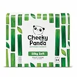 The Cheeky Panda Bambus Toilettenpapier 3-Lagig Großpackung | 24 Rollen x 200 Blatt | Klopapier Plastikfrei Verpackt | Eco WC Papier