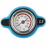 Thermostatischer Kühlerdeckel, universeller Thermostatischer Kühlerverschlussdeckel Kühlerdeckel Wassertankdeckel Auslaufsicher mit Temperaturanzeige (Großer Kopf 1.3bar)