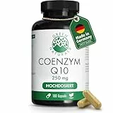 Green Naturals® Coenzym Q10 hochdosiert – 250mg pro Kapsel – 180 vegane Kapseln – 6 Monate Reichweite – hochwertiges Q10 aus Fermentation gewonnen