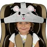 MINGZE Baby Autositz Kopfunterstützung, Auto Sicherer und gemütlicher Schlafpositionierer, Einstellbar Sicherheitssitz Befestigungsgurt, Protektor Kopfstütze Nackenstütze für Kinder Baby(Grau)