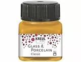 KREUL 16247 - Glass & Porcelain Classic metallic gold, im 20 ml Glas, brillante Glas- und Porzellanmalfarbe auf Wasserbasis, schnelltrocknend, deckend