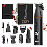Intimrasierer Mann, Körperrasierer Herren, 4 in 1 Barttrimmer Männer mit Nasenhaartrimmer, wiederaufladbarer Elektrorasierer für Körper, Intimbereich, Bart, Rücken, Hoden und Scham (Schwarz)