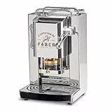 FABER COFFEE MACHINES | Modell Pro Deluxe | Kaffeepadmaschine für 44 mm ESE-Pads | Chrom-Finish | Padpresse aus Messing (Stainless Steel)
