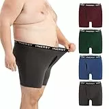 INNERSY Herren Boxershorts Große Größen Unterhosen Männer Baumwolle Unterwäsche Langes Bein 4 Pack (4XL, Blau/Grau/Grün/Weinrot)