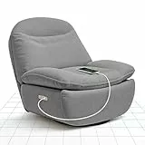 FLEXISPOT Relaxsessel, XR6, Elektrischer Sessel, Schlafsessel mit USB, Drehsessel mit Rocking, Liegesessel im Wohnzimmer, Fernsehsessel mit verstellbare Rückenlehne, Ruhesessel (Grau)