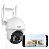 XIAOVV 4MP Überwachungskamera Außen, Dualband-WLAN (2.4GHz & 5GHz), 360° Kamera, 2 leistungsstarke Antennen, IP65 wetterfest, Sirenenalarm, Sicherer lokaler&Cloud-Speicher, AI-Erkennung