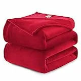 WAVVE Kuscheldecke Flauschig Decke Fleecedecke - Sofadecke Klein Wohndecke Couchdecke, Decke Sofa Weich Rot, Leicht Sofaüberwurf 130x150 cm