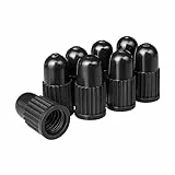 Ventilkappen aus Hartplastik, 8 Stück, in Schwarz, für Fahrradreifen mit Dunlop- oder Presta Ventil, Fahrrad Ventil Kappen, Reifenventil Abdeckung Fahrradschlauch, Luftventilkappe Fahrradventil Cap