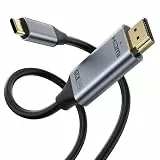 Tobfit USB C auf HDMI Kabel 4K@60Hz 2m,USB C zu HDMI 4K 60Hz UHD Kabel(Thunderbolt 3 kompatibel) für iPhone 16/15 Pro/Pro Max,MacBook iPad/Air,iMac,Surface Book 2,Samsung S23/S22/S10/S9