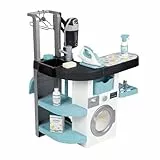 Smoby - Rowenta Waschküche (56,5x39x77,5 cm) - Putz- und Wasch-Station für Kinder ab 3 Jahre mit Waschmaschine, Bügeleisen, Kinderstaubsauger inkl. Sound, Zubehör & Batterien