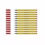 LEVIATAN D400 Fineliner Rot 12 Stück - Feinleiner Stift Bunt Für Den Täglichen Gebrauch Geeignet, Schreib und Schulbedarf - Linienbreite Ca. 0.4 Mm Feinlinerfilzstifte