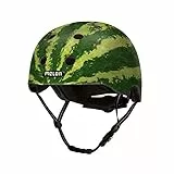 Melon Fahrradhelm »Real Melon« für Damen, Herren und Kinder | Leichter & sicherer urbaner Cityhelm mit Magnetverschluss, individuell anpassbar in grün, Wassermelone | Größe XXS-S (46–52cm)