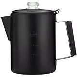 Coletti Schwarze Bozeman Perkolator-Kaffeekanne – Kaffeemaschinen für den Herd, die eleganteste Edelstahl-Kaffeekanne fürs Camping – KEIN Aluminium oder Kunststoff (9 Tassen)