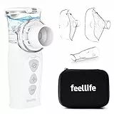 FEELLIFE Inhalationsgerät Kinder Inhalator Erwachsene Vernebler Inhaliergerät Baby Wiederaufladbarer Leiser Handinhalator Air Pro VIII mit AIMESH-Technologie für Kinder Erwachsene Baby